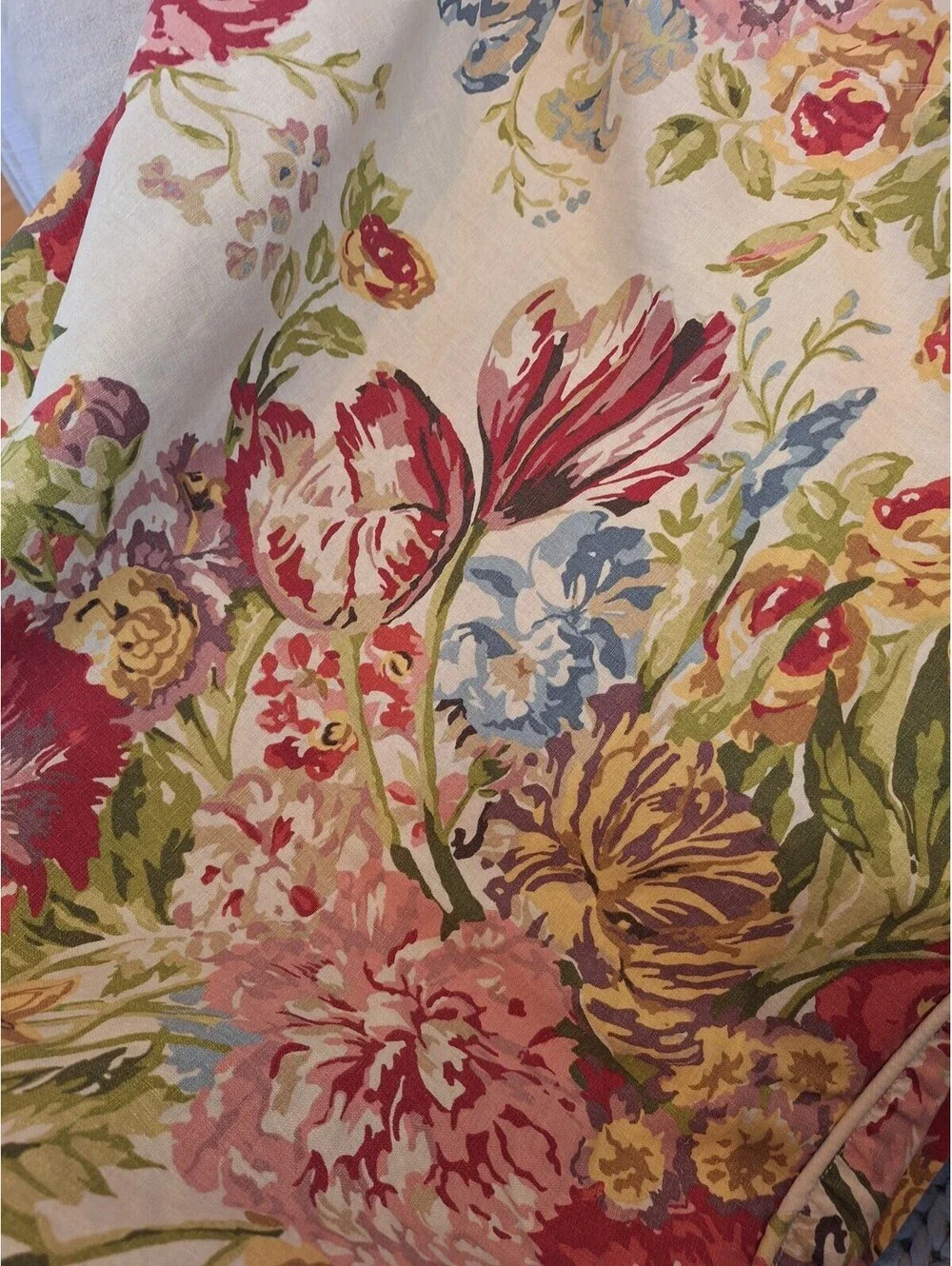 Pottery Barn RARE French Country Floral Duvet, KIng, Linen/cotton, 2 Shams.